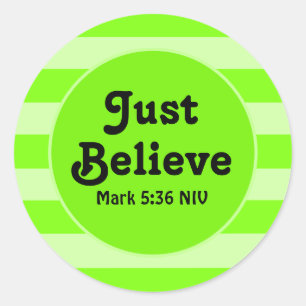 Schattigee Lime Green Geloof Bijbelvers Hoop en Ge Ronde Sticker