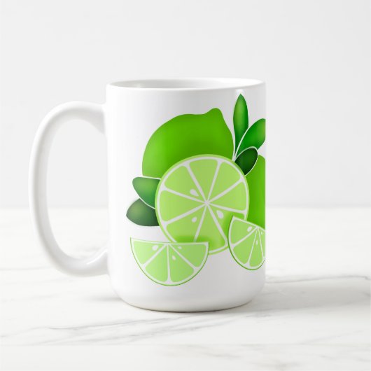 Schattigee Limes limoen snijdt zonnig citruspatroo Koffiemok (Links)