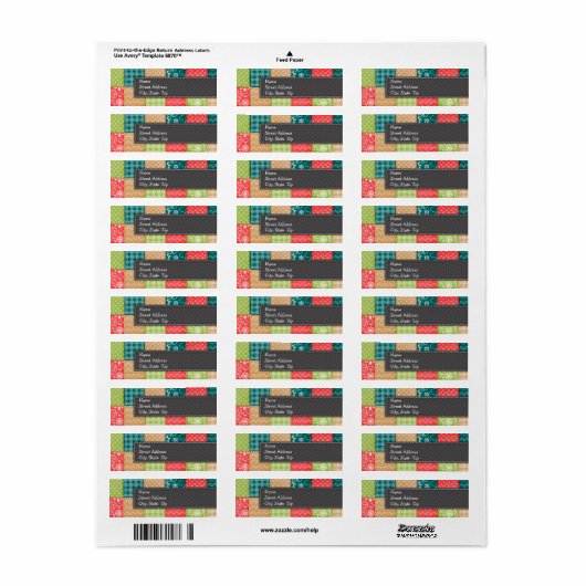 Schattigee limoengroen, turkoois en roodgloeiend etiket (Full Sheet)