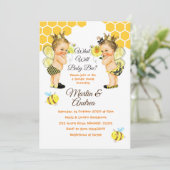 Schattigee Little Bee Gender Reveal Bee Party Kaart (Staand voorkant)