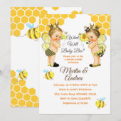 Schattigee Little Bee Gender Reveal Bee Party Kaart (Voorkant / Achterkant)