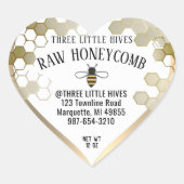 Schattigee Little Bee HONEYCOMB Label Gold Border (Voorkant)