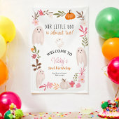 Schattigee Little Boo Halloween 2e verjaardag Welk Spandoek