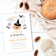 Schattigee Little Boo Halloween Baby shower Uitnod