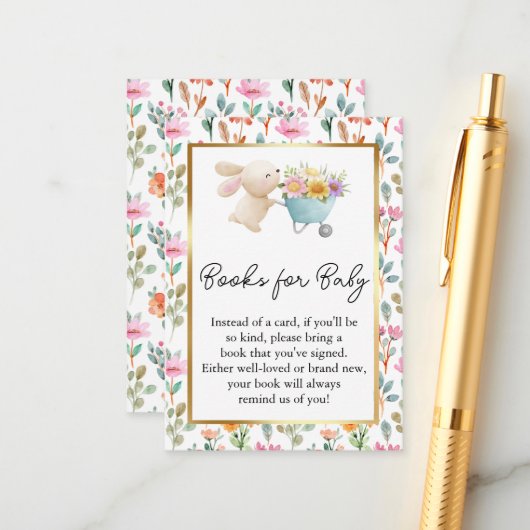 Schattigee Little Bunny Wildflowers Boeken voor Ba Informatiekaartje (Voorkant / Achterkant in situ)