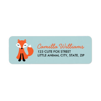Schattigee Little Fox Custom Return-adreslabels Etiket