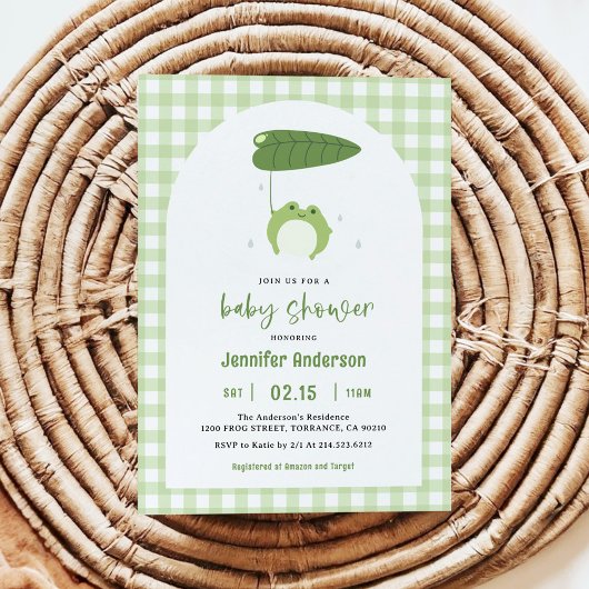 Schattigee Little Frog Baby shower Uitnodiging