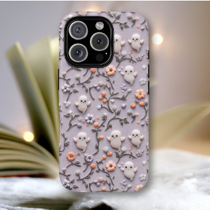 Schattigee Little Ghost Floral 3D-telefoonhoesje Case-Mate iPhone 14 Hoesje