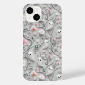 Schattigee Little Ghost Floral 3D-telefoonhoesje Case-Mate iPhone Case (Achterkant)