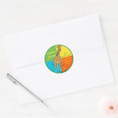Schattigee Little Giraffe adreslabel Ronde Sticker (Envelop)