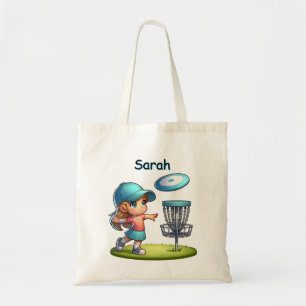 Schattigee Little Girl Disc Golf Cartoon gepersona Tote Bag
