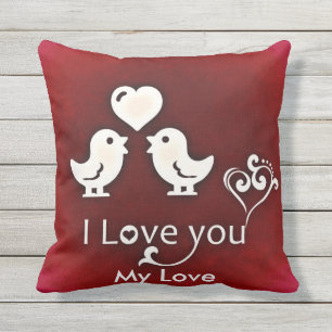 Schattigee Little Lovebirds Pillow Buitenkussen