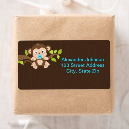 Schattigee Little Monkey Boy Verzendlabels Etiket (Insitu)