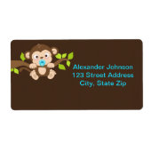 Schattigee Little Monkey Boy Verzendlabels Etiket (Voorkant)