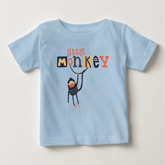 Schattigee Little Monkey Quote Typography Boy (Voorkant)