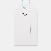 Schattigee Little Mountain Bluebird Waterverf, op Cadeaulabel (Achterkant)