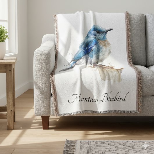 Schattigee Little Mountain Bluebird Waterverf, op  Deken