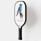 Schattigee Little Mountain Bluebird Waterverf, op Pickleball Paddle (Links)