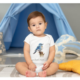 Schattigee Little Mountain Bluebird Waterverf, op Romper