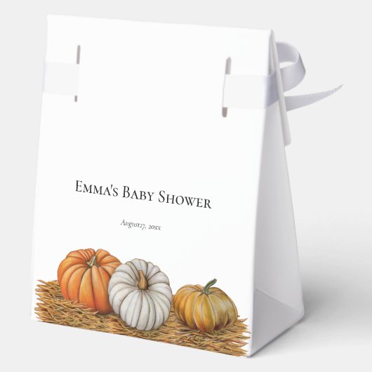 Schattigee Little Pumpkin Herfst Baby shower Bedankdoosjes (Achterkant)