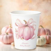 Schattigee Little Pumpkin Pink Bow Baby shower Papieren Bekers