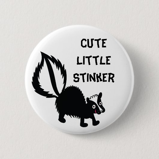 Schattigee Little Stinker Skunk Print Art Graphic Ronde Button 5,7 Cm (Voorkant)