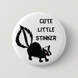 Schattigee Little Stinker Skunk Print Art Graphic Ronde Button 5,7 Cm