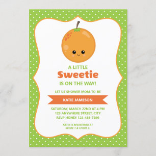 Schattigee Little Sweetie Oranje Baby shower Kaart