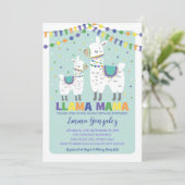 Schattigee Llama Baby shower Alpaca Baby Boy Llama Kaart (Staand voorkant)