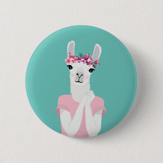 Schattigee Llama Badge Pin Button (Voorkant)