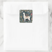 Schattigee Llama Elegante Bloemen Vierkante Sticker (Tas)