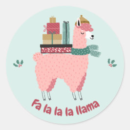 Schattigee Llama Holiday Sticker - fa la la llama!