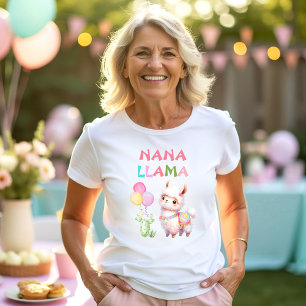 Schattigee Llama Leuk Meisje 1e Verjaardag Nana Na T-shirt