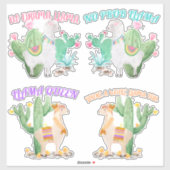 Schattigee Llama met Fun Llama Humor Gezegden - 4  Sticker (Vel)