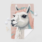 Schattigee Llama met kleurrijke vacht op zijn hoof Golfhanddoek (Insitu)