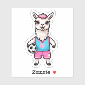 Schattigee Llama Spelen Voetbal Sticker