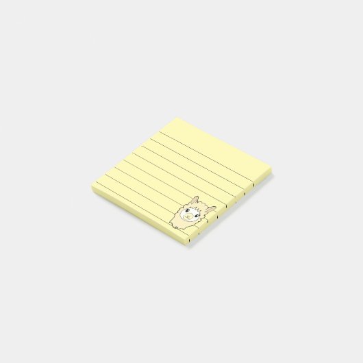 Schattigee Llama Tekening Lined 3x3 Post-it® Notes (Schuin)