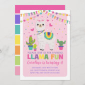 Schattigee Llama Verjaardagsfeest Girly Fiesta Alp Kaart (Voorkant / Achterkant)