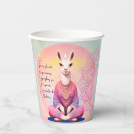 Schattigee Llama Yoga Beoefenaar Fantasy aangepast Papieren Bekers