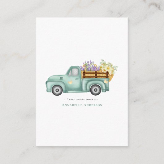 Schattigee lokaal geteelde waterverf luier Raffle Informatiekaartje (Achterkant)