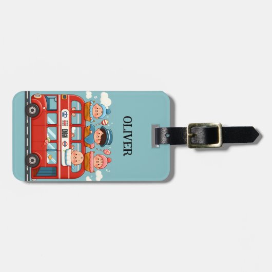 Schattigee London Double Deck Bus en Charming Baby Bagagelabel (Voorkant horizontaal)