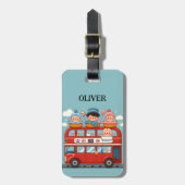 Schattigee London Double Deck Bus en Charming Baby Bagagelabel (Voorkant verticaal)