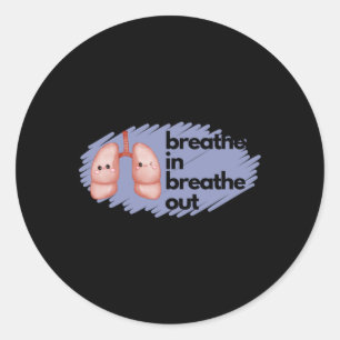 Schattigee longen ademen in ronde sticker