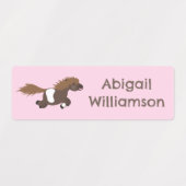 Schattigee lopende Shetland pony cartoon gepersona Labels (Design 2)