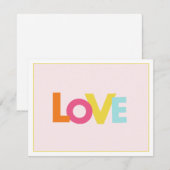 Schattigee "LOVE" gevouwen bedankkaart (Voorkant / Achterkant)