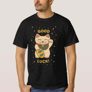 Schattigee Lucky Cat Good Fortune Design T-shirt