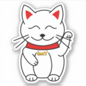 Schattigee Lucky Cat Kawaii Stijl Sticker (Voorkant)