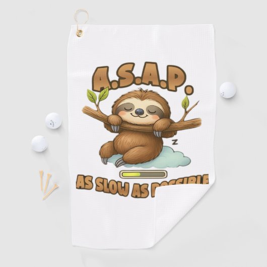 Schattigee luiaard ASAP – zo traag mogelijk Classi Golfhanddoek (Insitu)