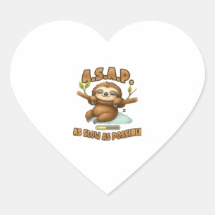 Schattigee luiaard ASAP � zo traag mogelijk Classi Hart Sticker