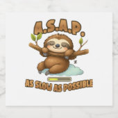 Schattigee luiaard ASAP – zo traag mogelijk Classi Sparkling Wijnetiket (Enkel label)